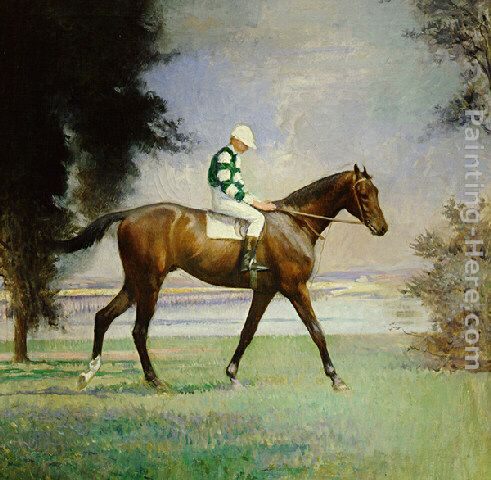 Edmund Charles Tarbell Thoroughbred with Jockey up